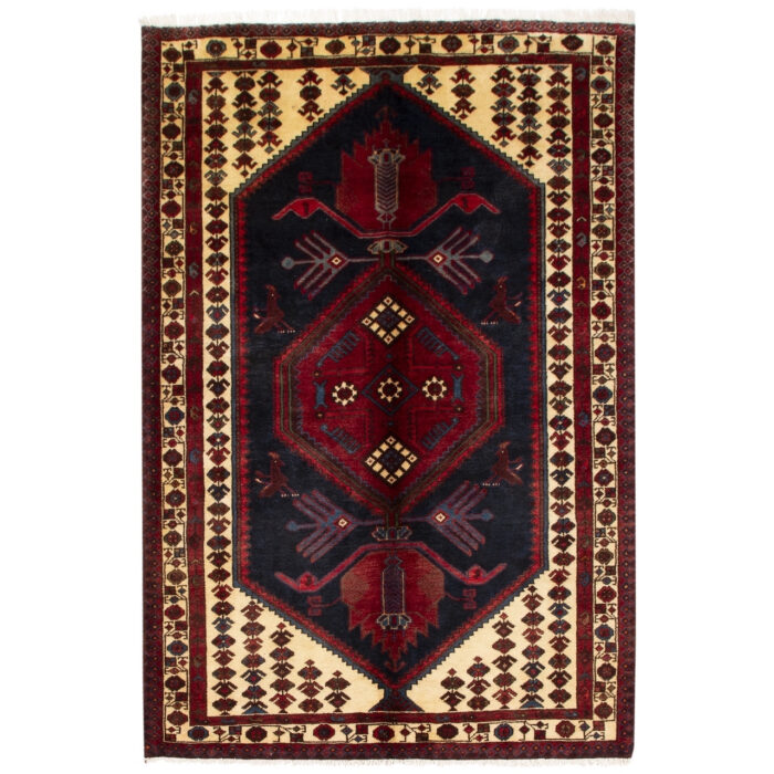 Luxurious Saveh Wool Hand-Knotted Rug - Navy 3m x 2.83m