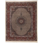 Luxurious Five-Meter Hand-Knotted Wool & Silk Rug from Birjand