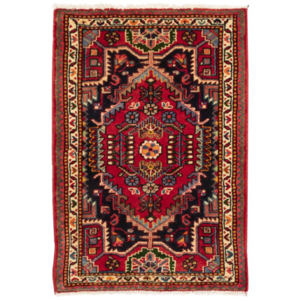 Luxurious Half-Meter Toyserkan Hand-Knotted Wool Rug in Navy