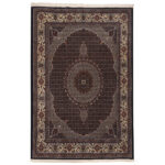 Luxury Hand-Knotted Wool and Silk Rug from Birjand