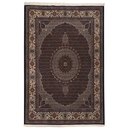 Luxury Hand-Knotted Wool and Silk Rug from Birjand