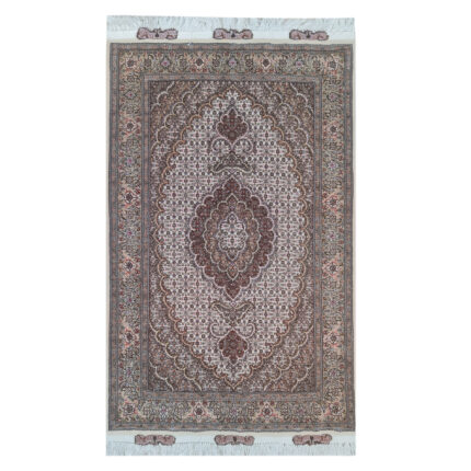 Luxurious Tabriz Hand-Knotted Wool Rug - One Meter Square