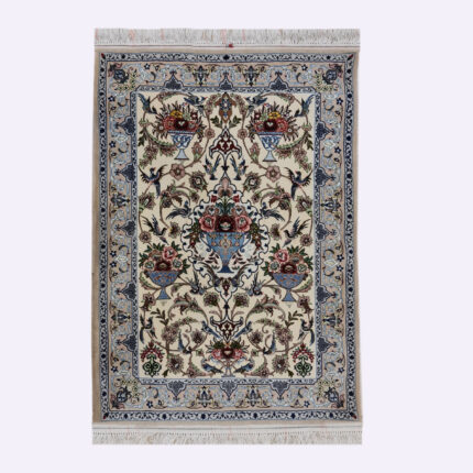 Luxurious Isfahan Silk Hand-Knotted Rug - Exquisite One Meter Size