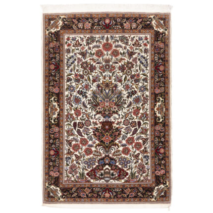 Luxurious Persian Silk and Fleece Hand-Knotted Rug from Qom