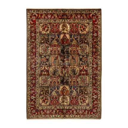 Luxurious 6.5m Hand-Knotted Bakhtiar Rug in Natural Wool