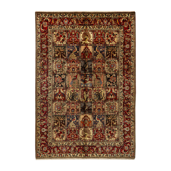 Luxurious 6.5m Hand-Knotted Bakhtiar Rug in Natural Wool