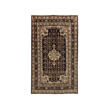 Exquisite Bijar Hand-Knotted Wool Rug | Antique Navy Design