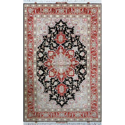 Luxurious Harris Tabriz Silk and Fleece Hand-Knotted Rug - 1.60 m2