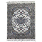 Luxurious Handwoven Spring Pattern Wool Rug from Yazd