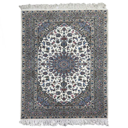 Luxurious Handwoven Spring Pattern Wool Rug from Yazd