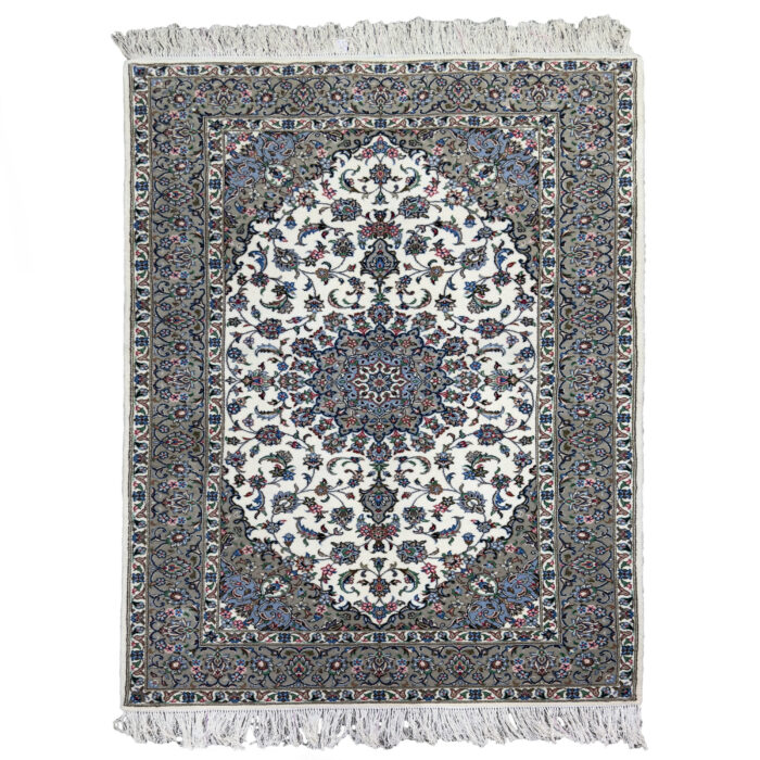 Luxurious Handwoven Spring Pattern Wool Rug from Yazd