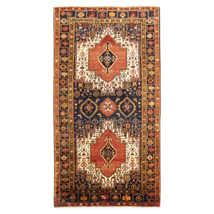 Luxurious Five-Meter Hand-Knotted Wool Rug from Kermanshah