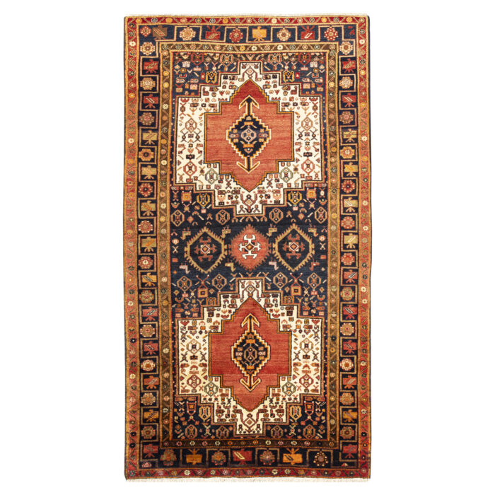 Luxurious Five-Meter Hand-Knotted Wool Rug from Kermanshah