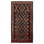 Luxurious Kermanshah Hand-Knotted Rug - 5m Navy Wool Beauty