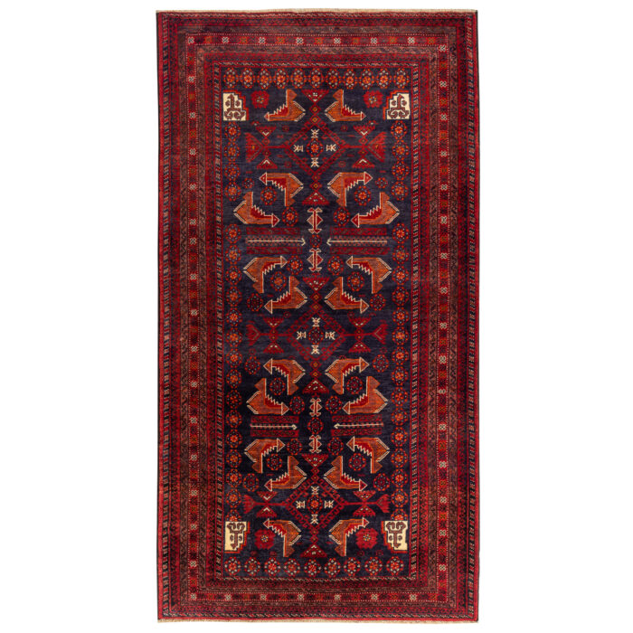 Luxurious Two and a Half Meter Hand-Knotted Wool Rug from Balochistan
