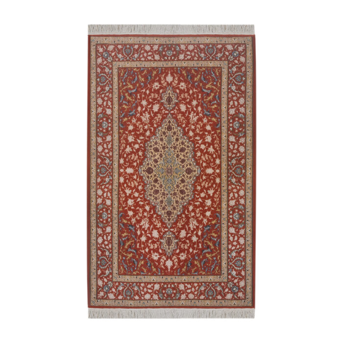 Luxurious Isfahan Silk Hand-Knotted Rug - 1.9m2