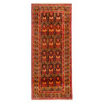Luxurious 3.5m Hand-Knotted Balochistan Wool Rug in Navy