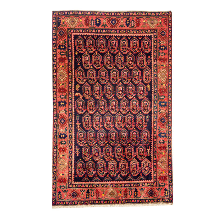 Luxury Borujerd Hand-Knotted Rug - Exquisite 3m Wool Navy Rug