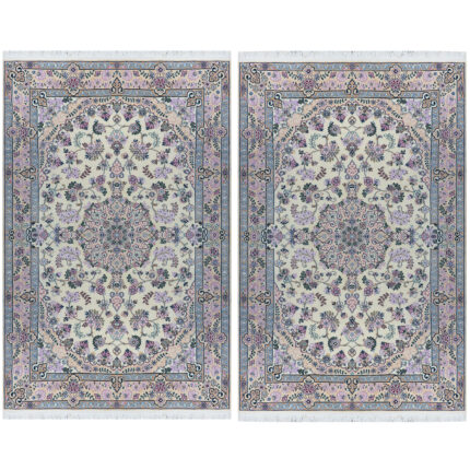 Luxurious Nain Silk and Fleece Hand-Knotted Rug Set - 7m2