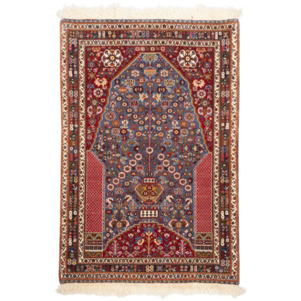 Luxurious Persian Hand-Knotted Rug from Shiraz in Blue - 0.95m2