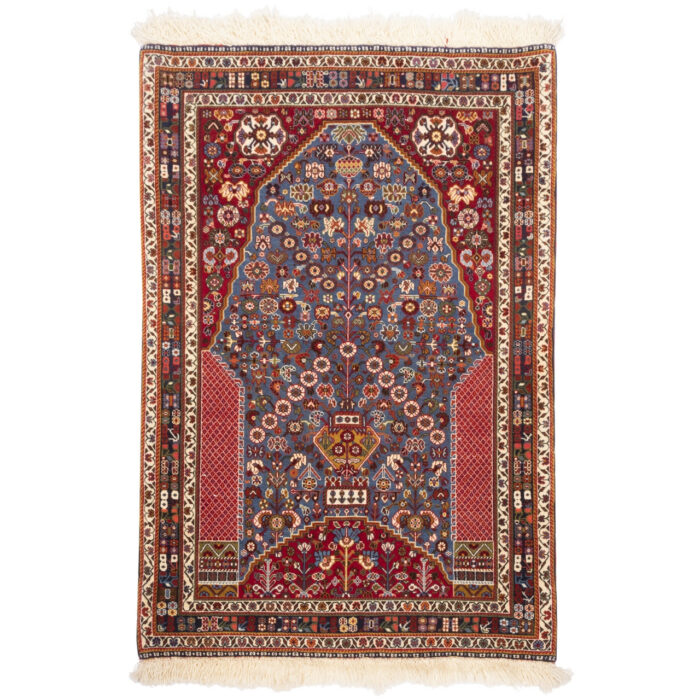 Luxurious Persian Hand-Knotted Rug from Shiraz in Blue - 0.95m2