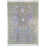 Exquisite 4m Hand-Knotted Silk and Wool Rug by Naqshpour