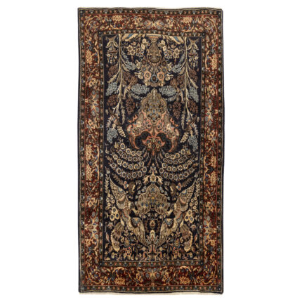 Luxurious Hand-Knotted Kermanshah Wool Rug - 4.43m2 Navy