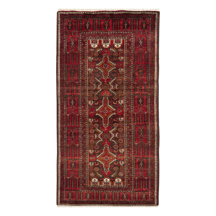 Luxurious Hand-Knotted Wool Rug from Balochistan