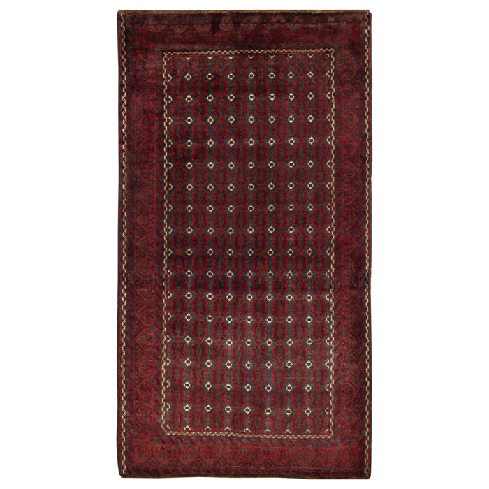 Luxurious Two-Meter Hand-Knotted Wool Rug from Balochistan