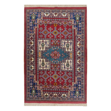 Luxurious 3m Hand-Knotted Qashqai Wool Silk Rug - Exquisite Mashhad Design