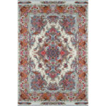 Luxurious Hand-Knotted Silk and Fleece Khatibi Rug from Tabriz