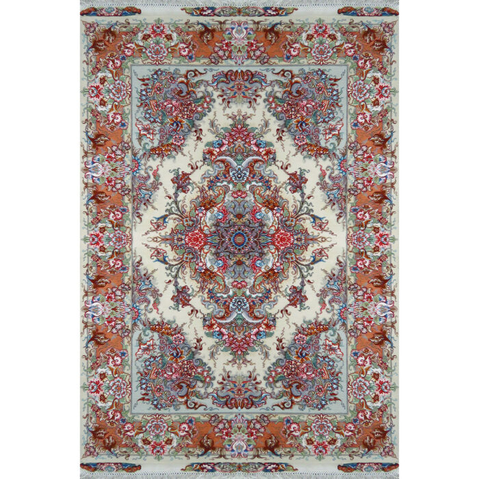 Luxurious Hand-Knotted Silk and Fleece Khatibi Rug from Tabriz
