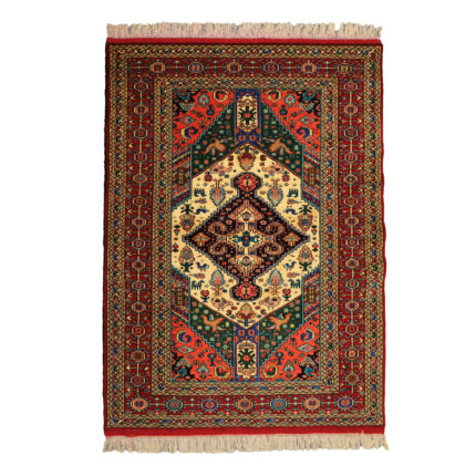 Luxurious Two-Meter Hand-Knotted Qashqai Rug from Khorasan