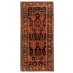 Luxurious 3.5m Balochistan Hand-Knotted Wool Rug in Navy