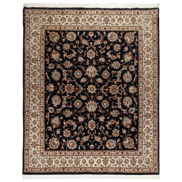 Luxurious Seven-Meter Hand-Knotted Wool Rug from Mashhad