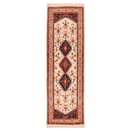 Luxurious Persian Wool Handwoven Side Rug - Qashqai Tribal Texture