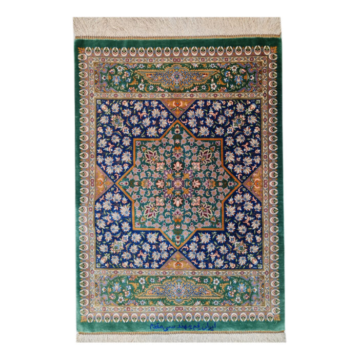 Luxurious Qom Silk Hand-Knotted Rug - 0.4 m2