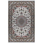 Luxurious Nain Wool Silk Hand-Knotted 4m Rug in Cream