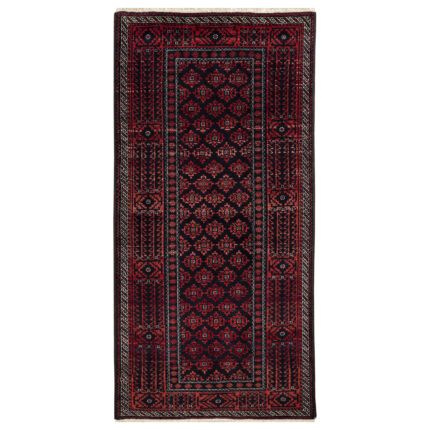 Luxurious Two Meter Hand-Knotted Wool Rug from Balochistan