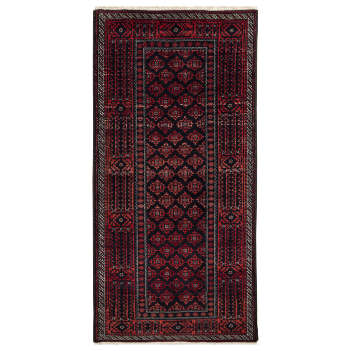 Luxurious Two Meter Hand-Knotted Wool Rug from Balochistan
