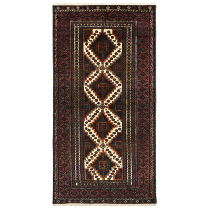 Luxurious Hand-Knotted Wool Rug from Balochistan | Cream 2m