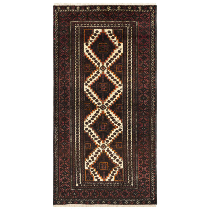Luxurious Hand-Knotted Wool Rug from Balochistan | Cream 2m