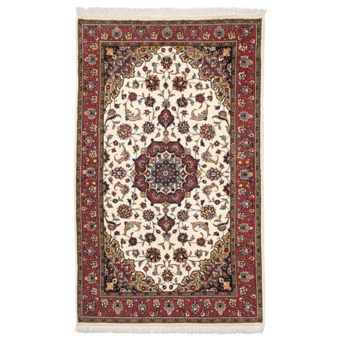 Luxurious Saruq Wool Rug - Hand-Knotted Cream Beauty