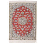 Luxurious Zare and Nim Salam Handwoven Silk Flower Carpet - Bronze Beauty