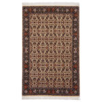 Luxurious Bijar Wool Hand-Knotted Rug - Cream 182x114 cm