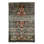 Luxurious 5m Hand-Knotted Wool & Silk Modern Rug from Khorasan