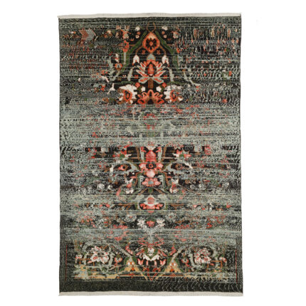 Luxurious 5m Hand-Knotted Wool & Silk Modern Rug from Khorasan