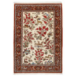 Luxurious Persian Hand-Knotted Qom Rug in Cream - 155x110x2 cm