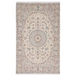 Luxurious Persian Khorasan Hand-Knotted Wool Silk Rug