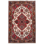 Luxurious 3m Hand-Knotted Wool Rug from Saveh in Cream